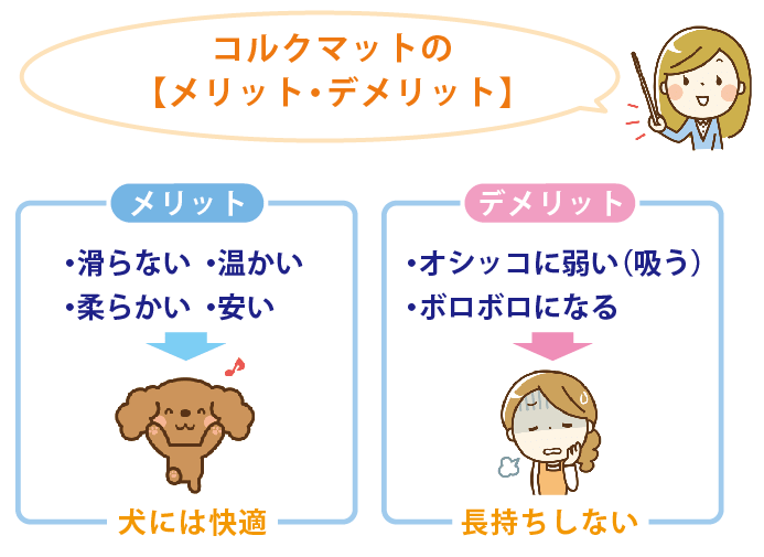犬とコルクマットのメリットデメリット