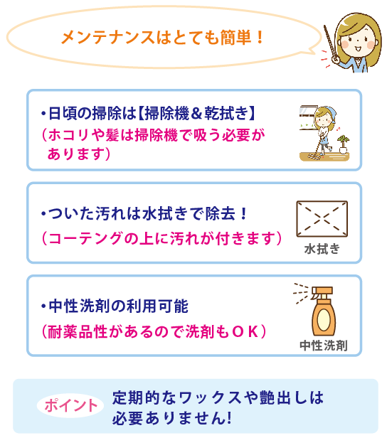 施工後の床掃除