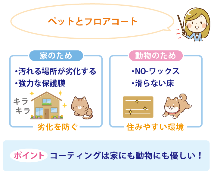 ペットため家のためになるフロアコート